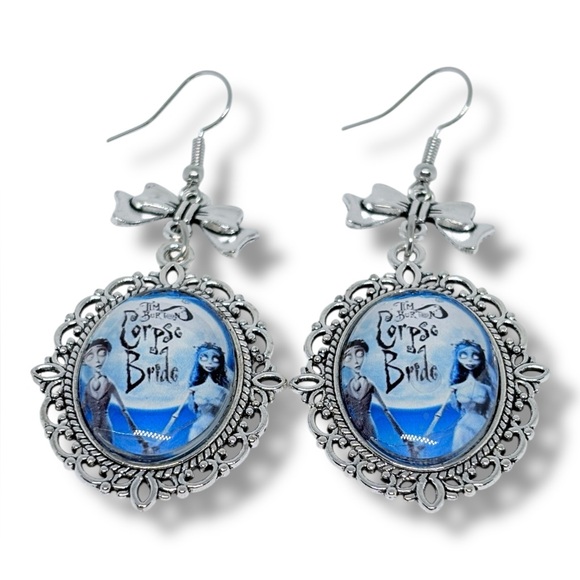 Corpse Bride Tim Burton’s Inspired Character Pendant 2 pairs Set of Earrings - Picture 3 of 7
